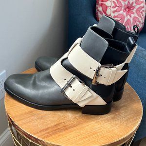 Pierre Hardy Double-Buckle Leather Ankle Boot Size 37 / Size 6.5